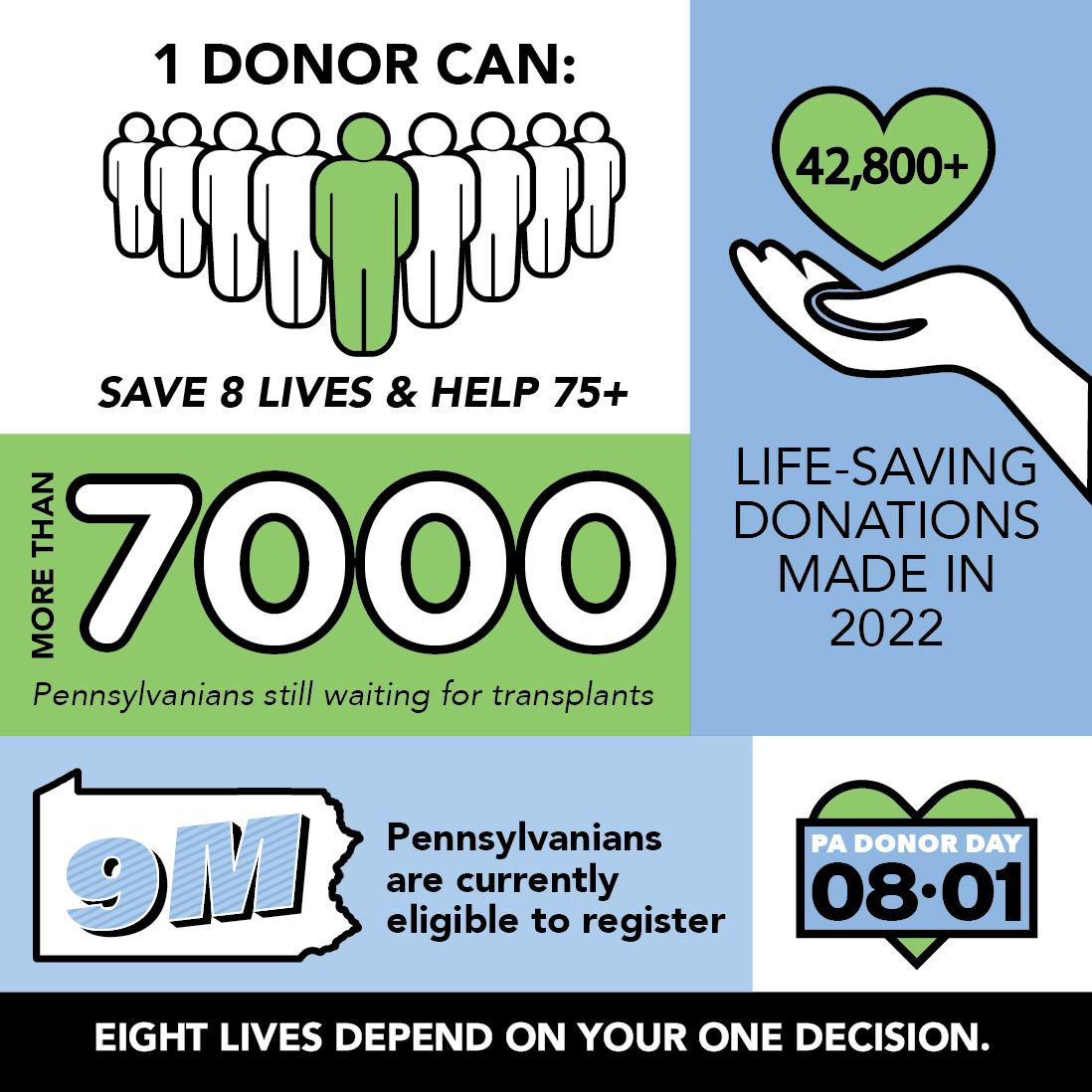 Info graphic of organ donation impact