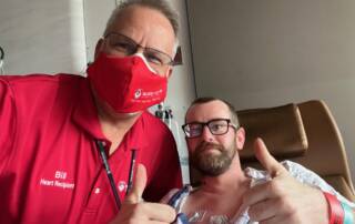 Two men together in hospital room
